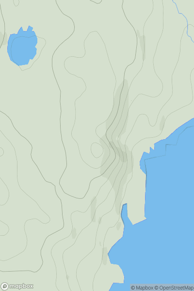 Thumbnail image for Cnoc Mor [Mull and Nearby Islands] [NM367185] showing contour plot for surrounding peak